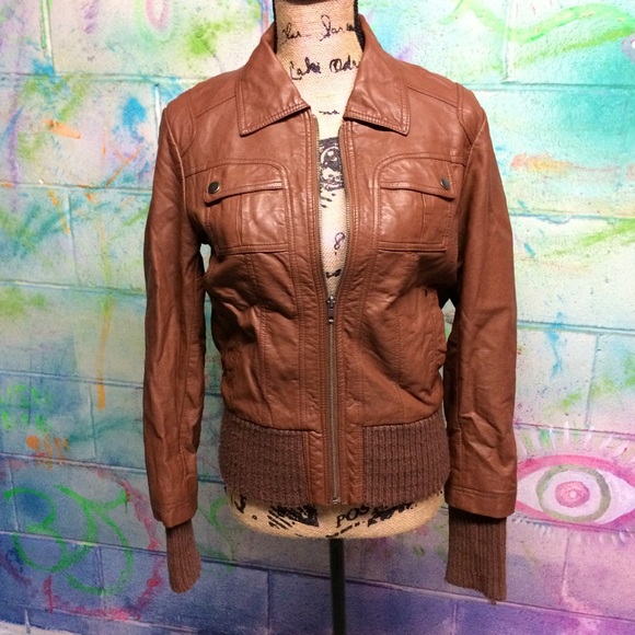 Bernardo Jackets & Blazers - Brown Vegan Leather Jacket